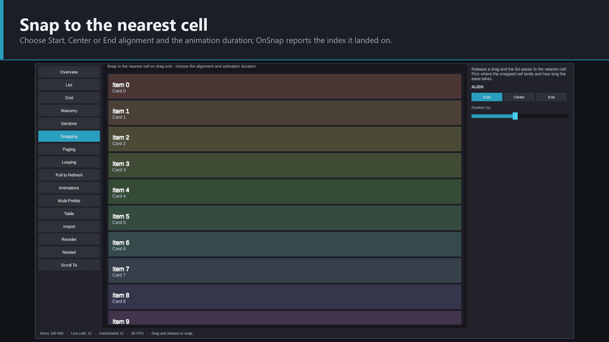 VeloScroll | Infinite Recycling ScrollView for uGUI