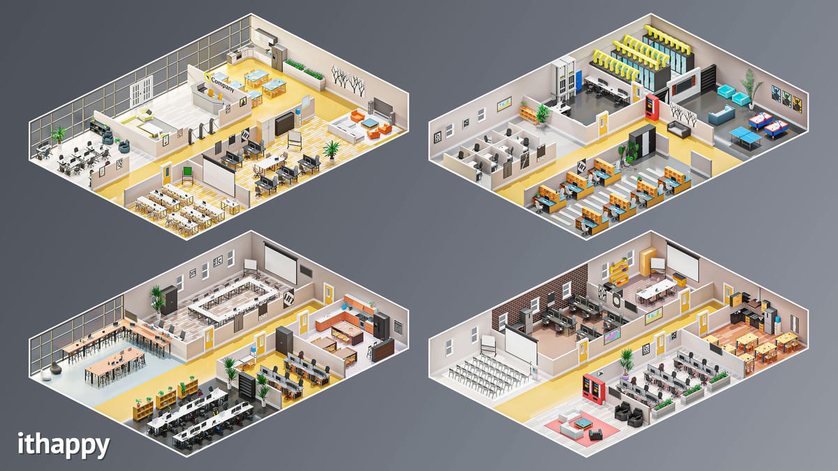 Office 2 - Low Poly 3D Models Pack