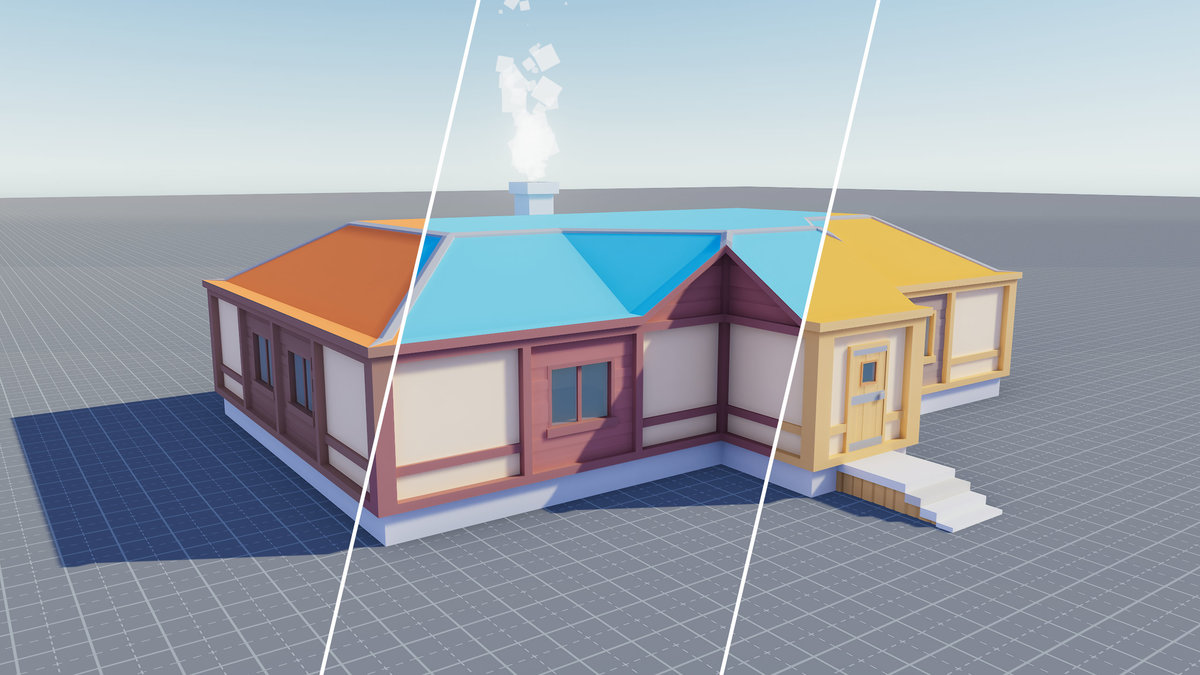 Low Poly Modular Medieval Buildings Pack