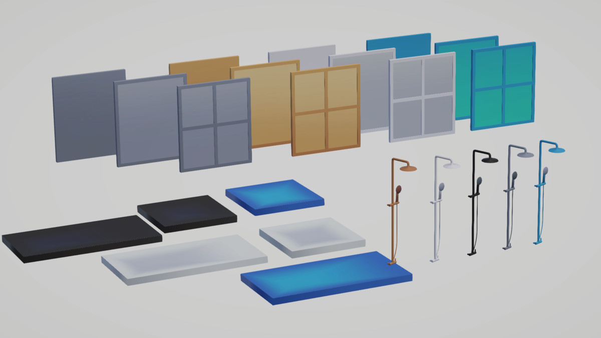 Low Poly Bathroom - Modular Assets