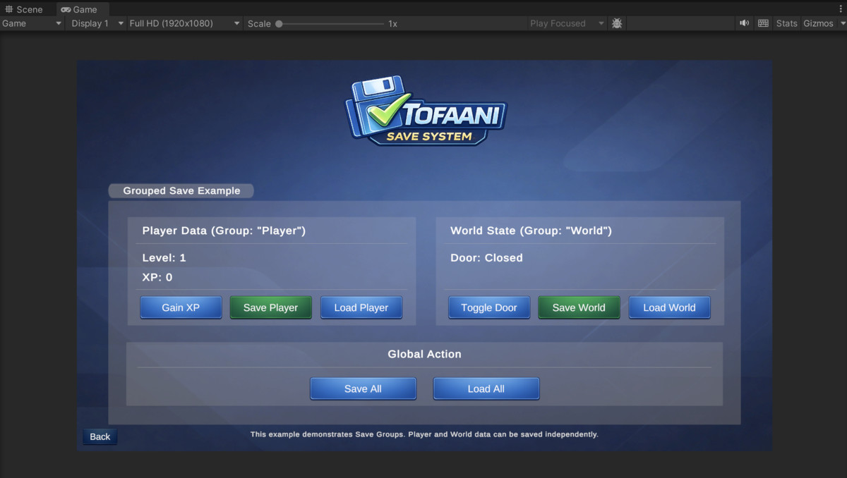 Tofaani Save System - Modular Save Framework for Unity