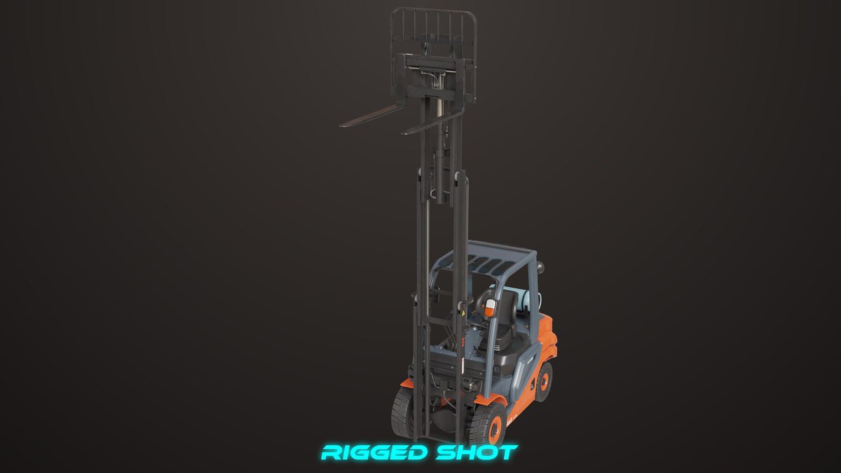 Forklift Truck 02 Orange URP HDRP Textures