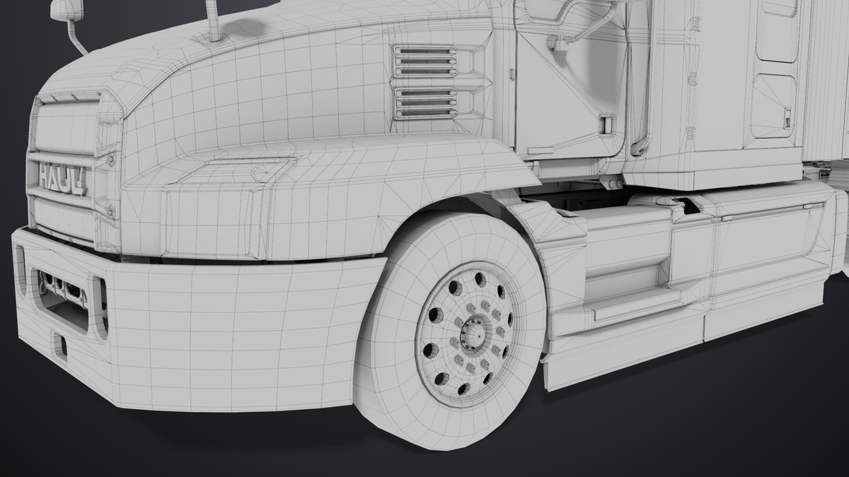 Heavy Truck Chassis 05 White Interior URP HDRP Textures