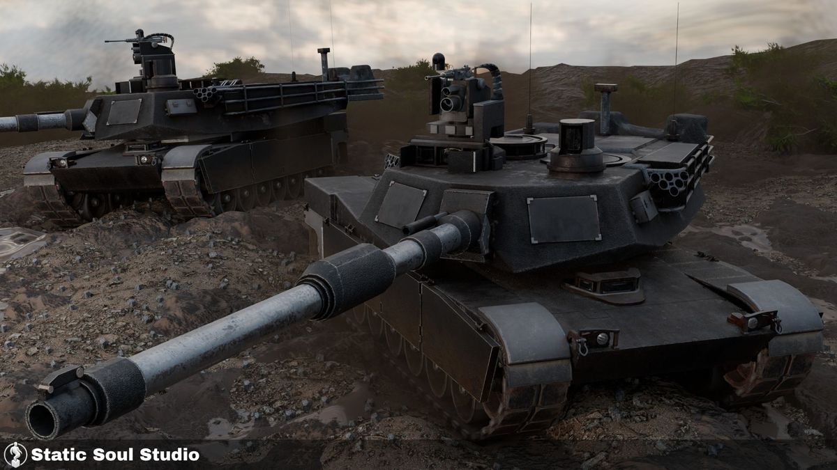 M1A2 Abrams Battle Tank Pack ( 8 Skin Design , Customizable Pieces , Optimized )