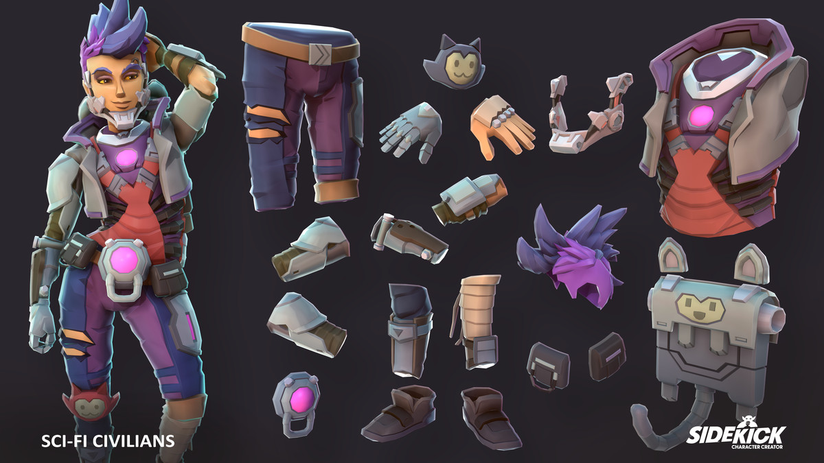 Sci-Fi Civilians – Sidekick Modular Characters by Synty