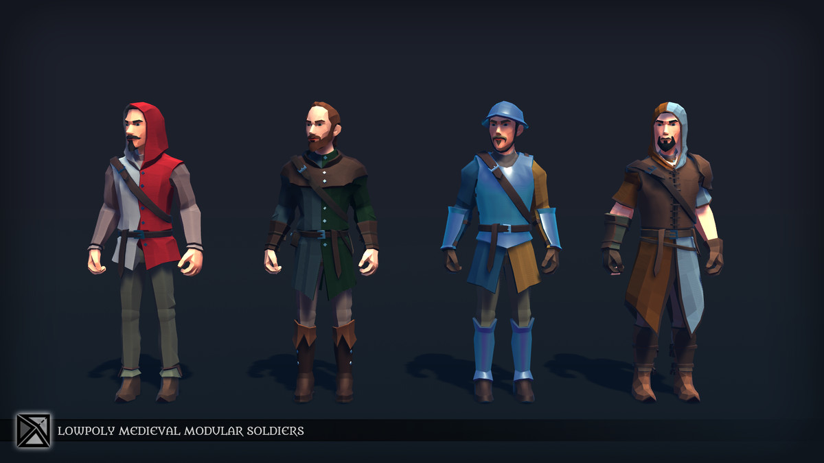 Lowpoly NPCs Bundle MEDIEVAL FANTASY SERIES
