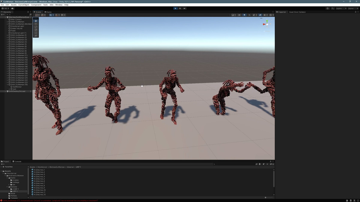 Bio Lines: Gut Woman, a Humanoid Character for horror games