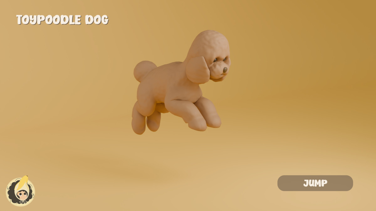 Animated Toy Poodle Dog