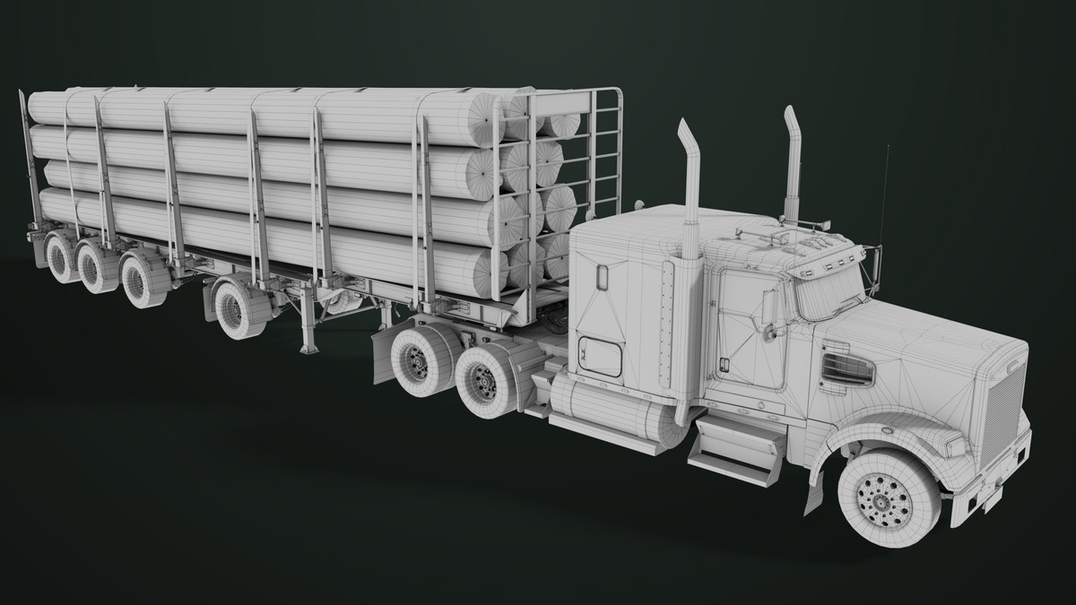 Truck 07 Log Trailer Collection URP HDRP Textures