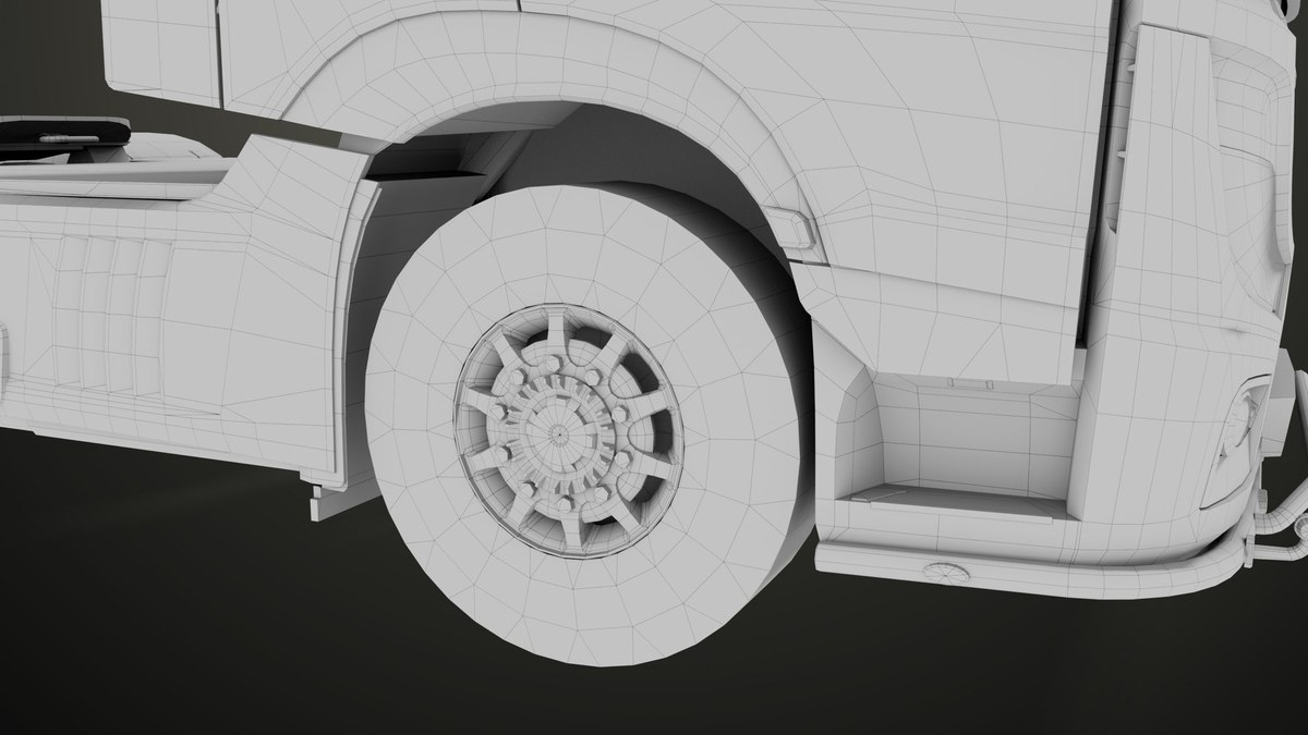 Heavy Truck Chassis 03 With Interior URP HDRP Textures