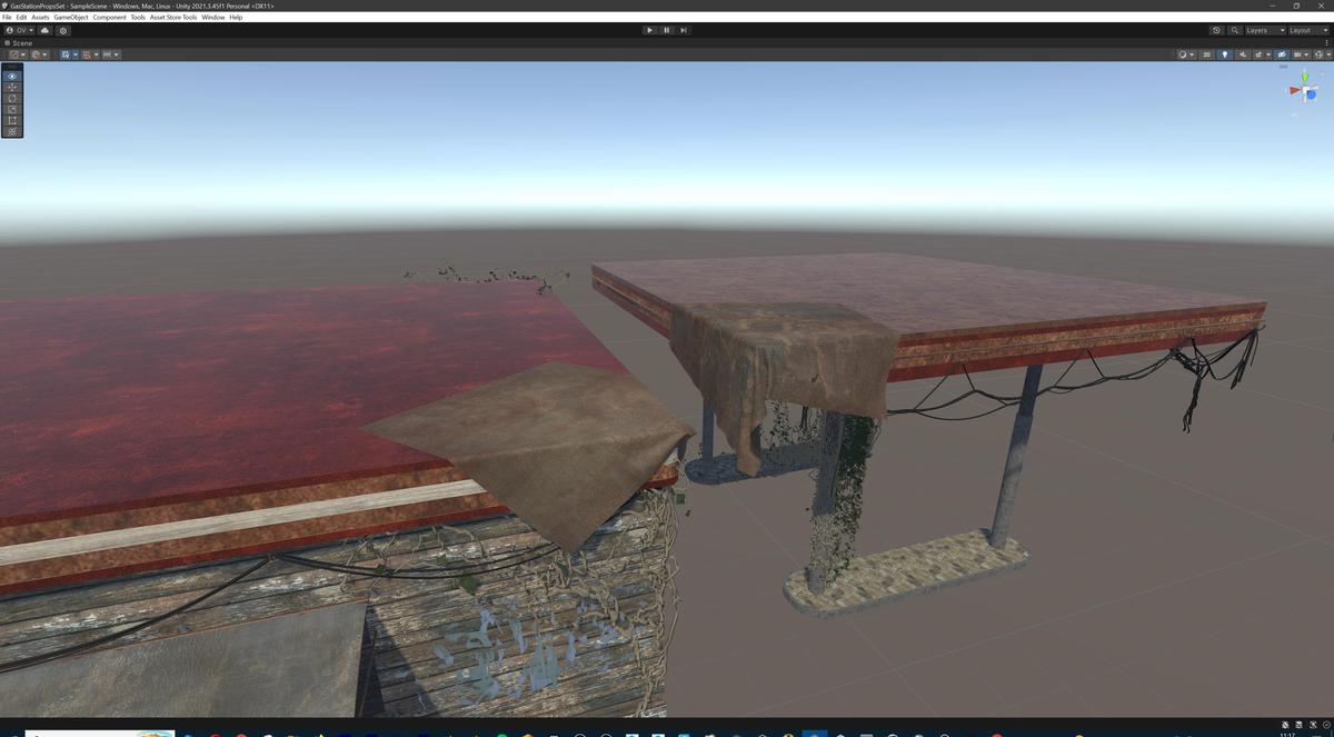 Post-Apocalyptic Junkyard Rusty Gas Station Props Pack (217 3d assets)