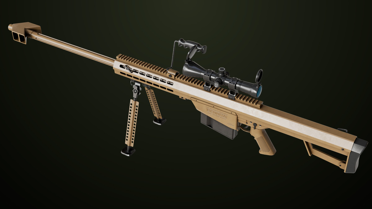 Sniper Rifle 02 Black and Sandal Single Map URP HDRP