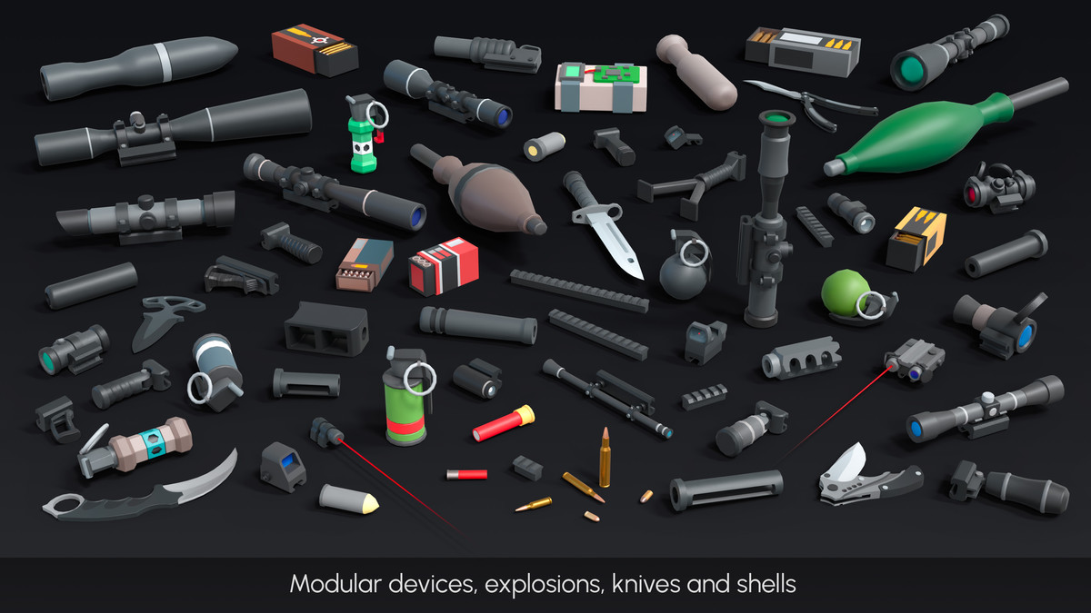 Firearms - Low Poly 3D Models Pack