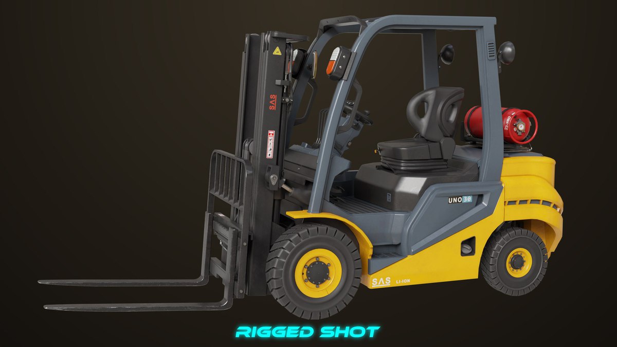 Forklift Trucks and Pallet Yellow Collection URP HDRP Textures