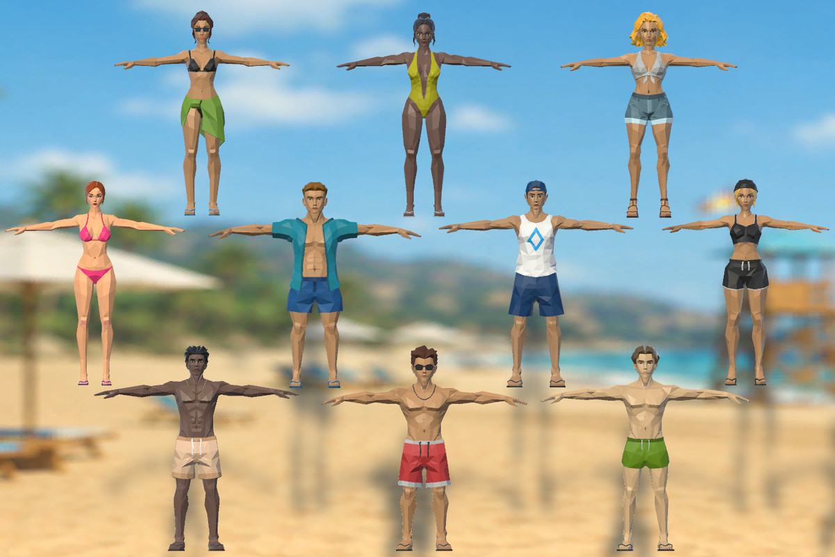 LowPoly Beach Characters