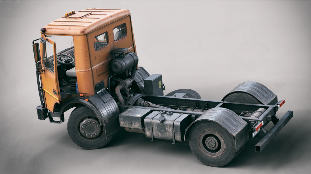 Rigged Construction Truck Vehicle