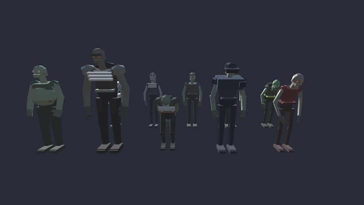 3D Zombie Pack - 10 Low Poly Humanoid Rigged Zombies