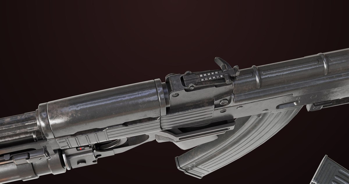 AKMS Light Machine Gun 10 Metal URP HDRP Textures