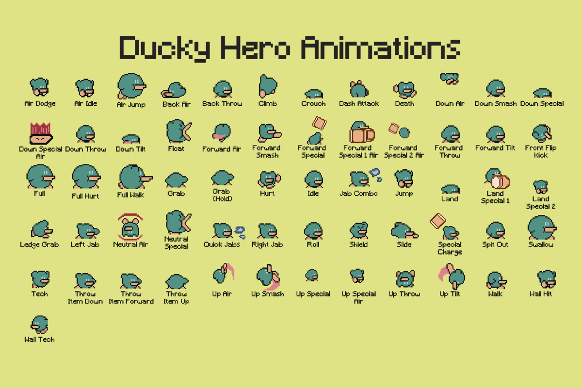 Ducky Hero (2D Animated Pixel Art Character)