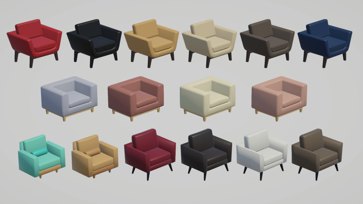 Low Poly Bedrooms - Modular Assets