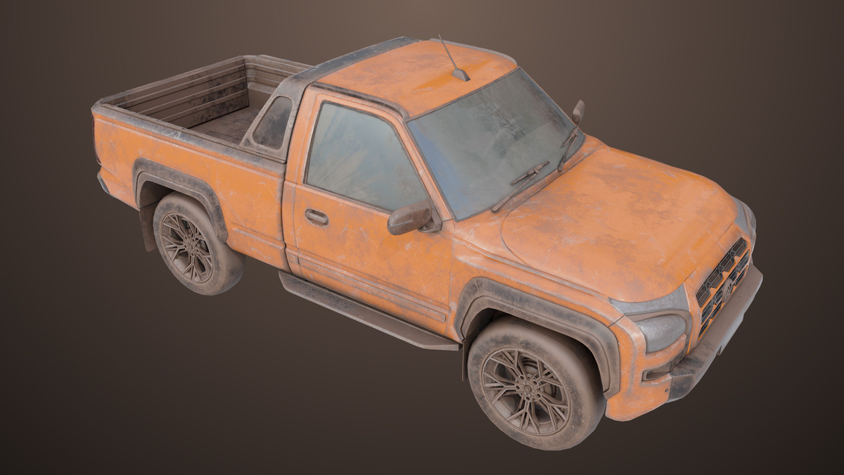 Pickup Truck01 Old Rusty HDRP URP Textures