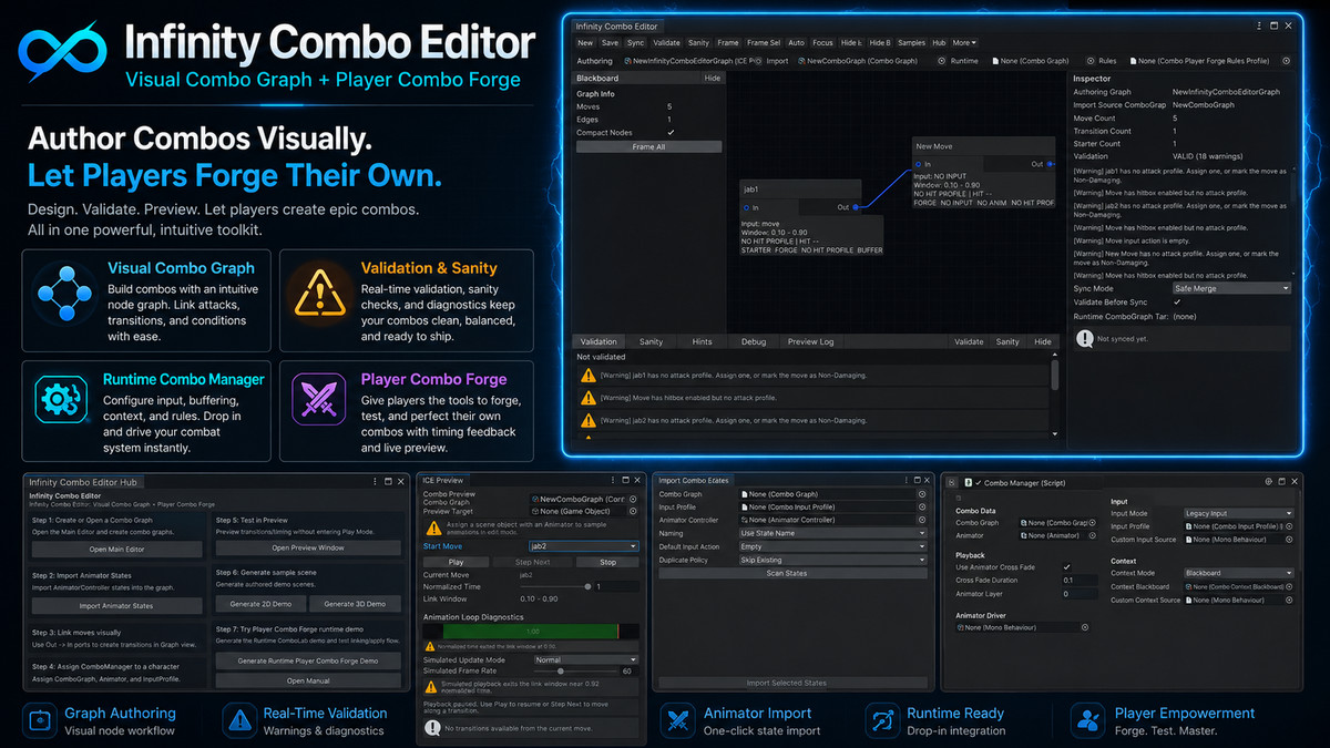 Infinity Combo Editor: Visual Combo Graph + Player Combo Forge