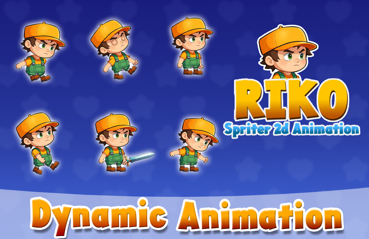 The Riko 2D Animated Character (Pro Series) by Gamelauncher Studio