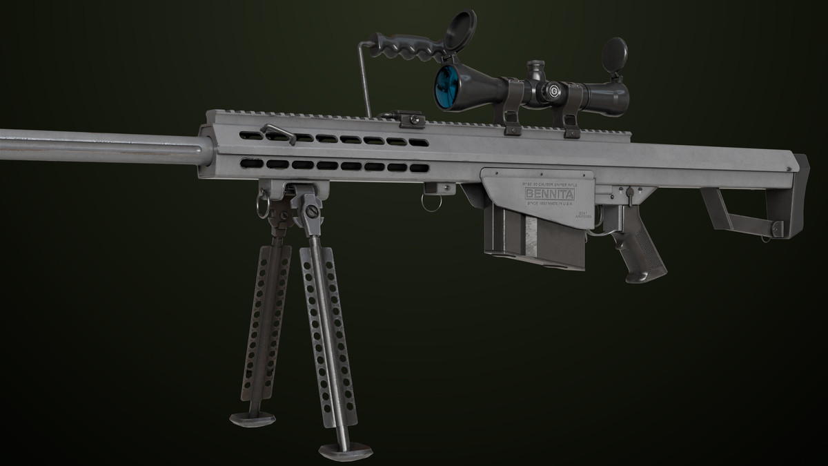 Sniper Rifle 02 Black and Sandal Single Map URP HDRP