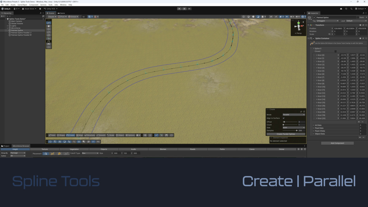 Spline Tools for Unity Splines