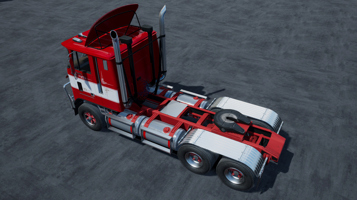 80s cabover with refrigerated trailer