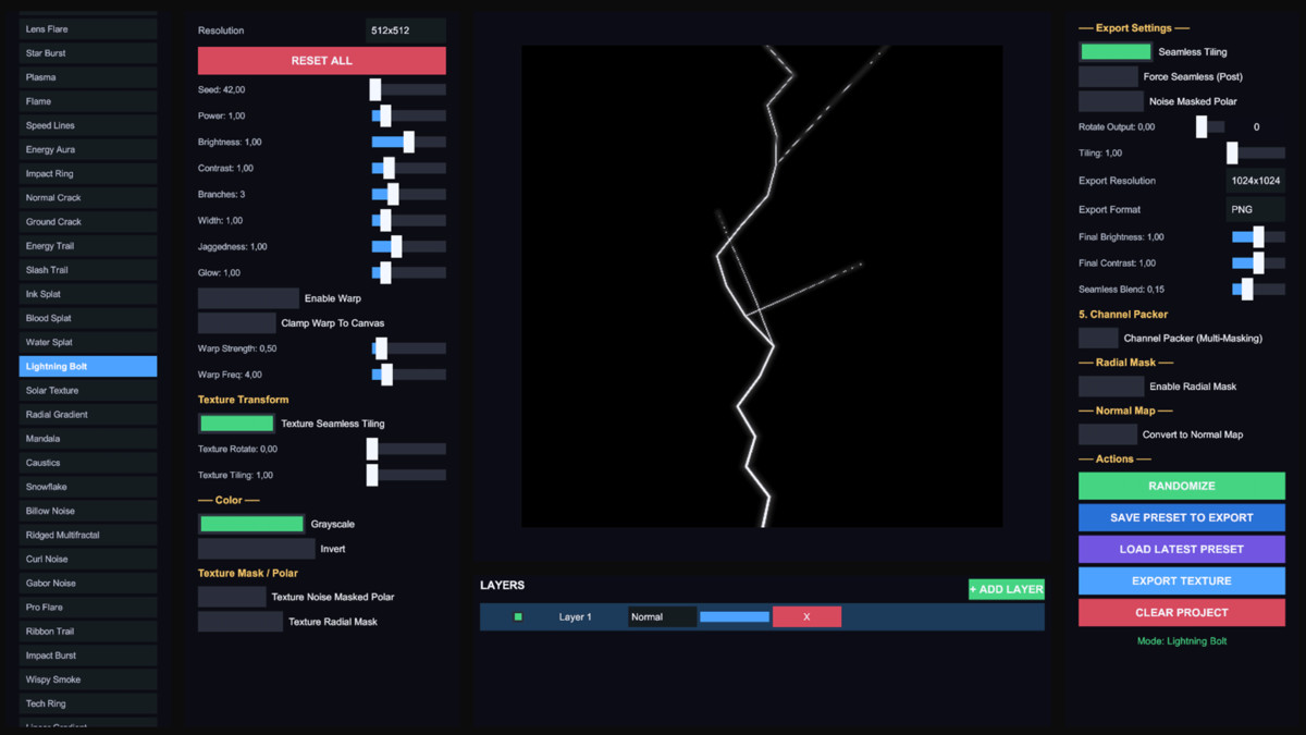 XAL VFX Texture Generator - Procedural Noise, Masks