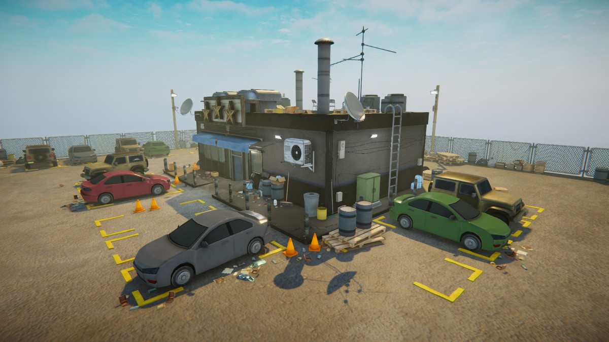 Realistic Modern Roadside Convenience Store Asset Package