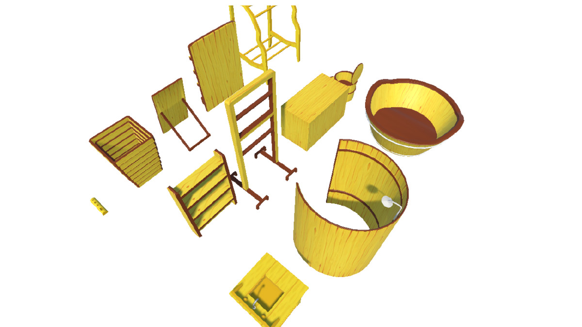 Low-Poly BathRoom Kit – Stylized Wooden Set