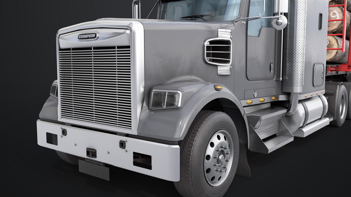 Truck 07 Log Trailer Grey Version URP HDRP Textures