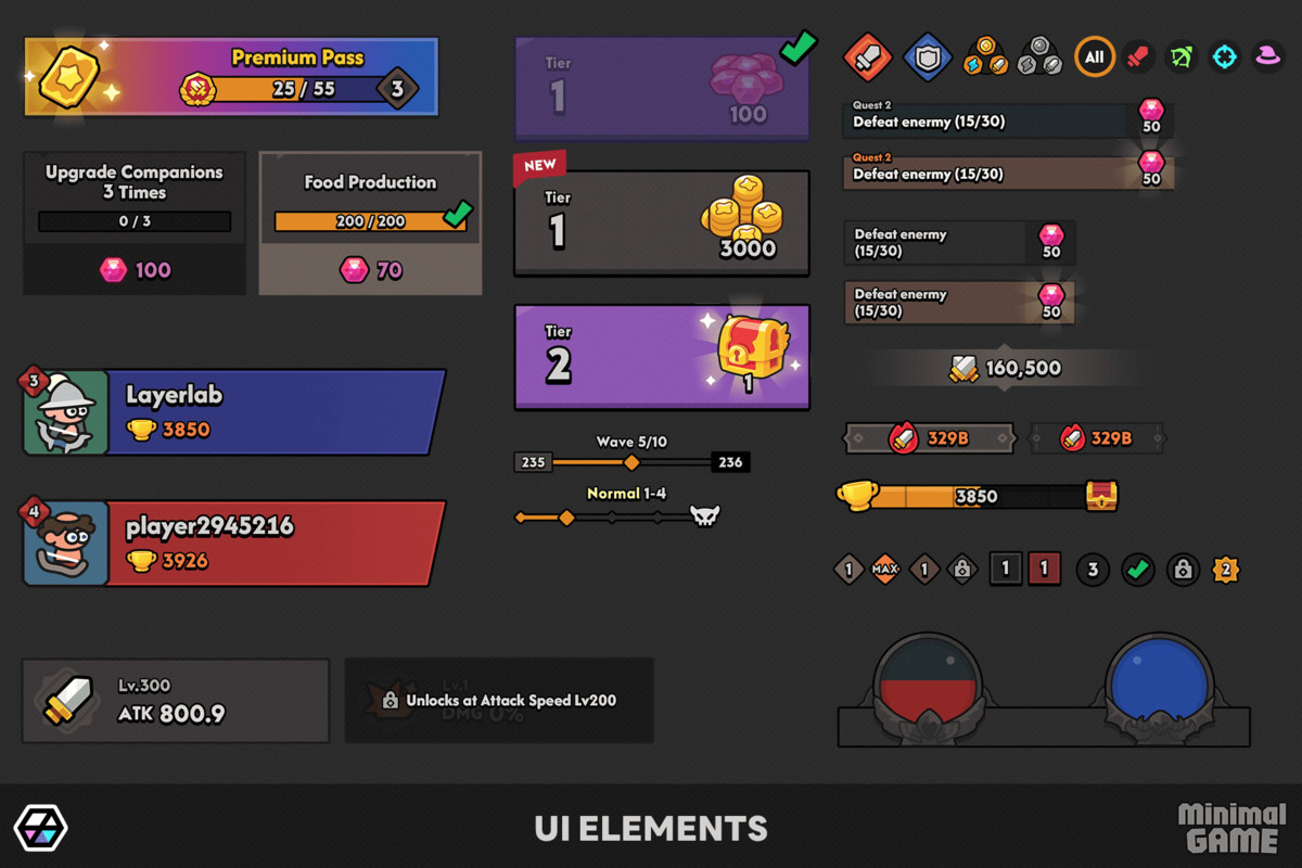 GUI Pro - Minimal Game Dark