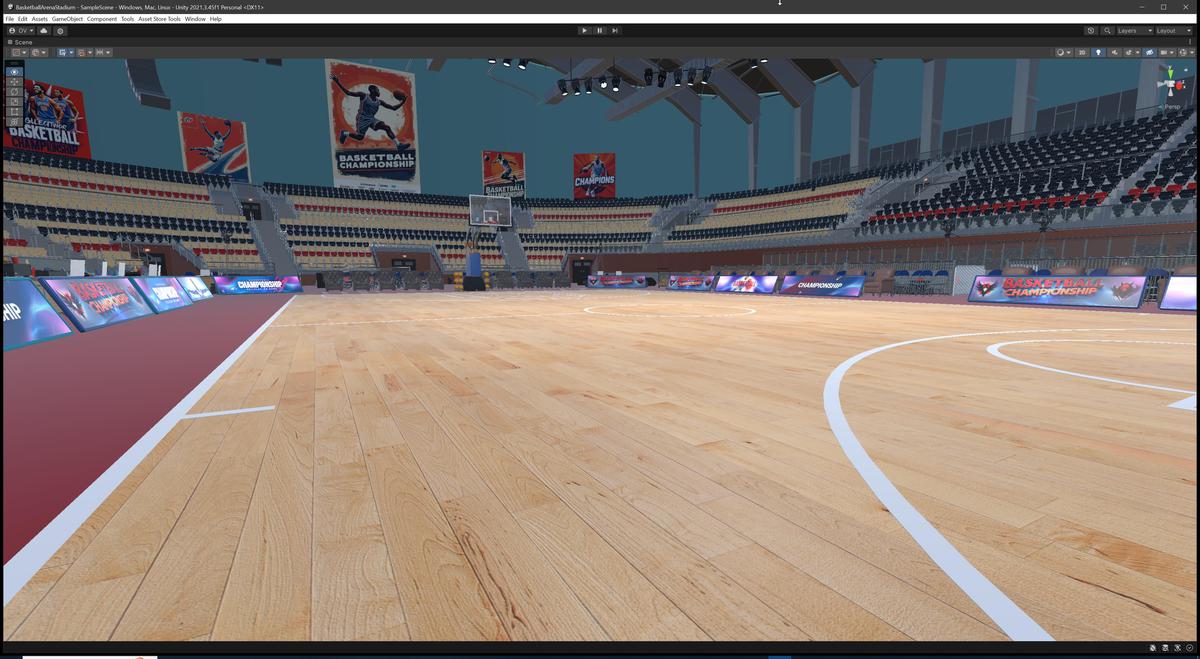 Basketball Arena Stadium Interior - Modular Environment 3D Level
