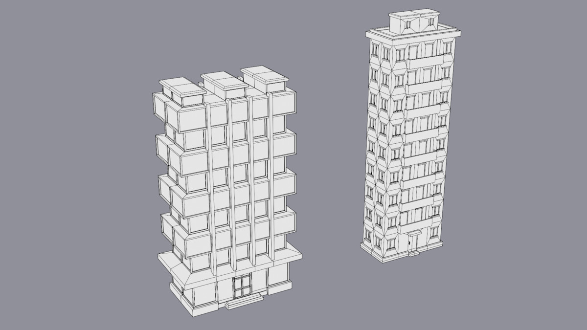 30 Low-Poly Urban Buildings Collection