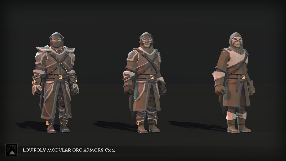 Low Poly Orcs Modular Armors Ex2 - LOWPOLY MEDIEVAL FANTASY SERIES