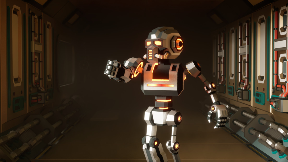 Modular Sci-Fi Robot Low-poly Stylized