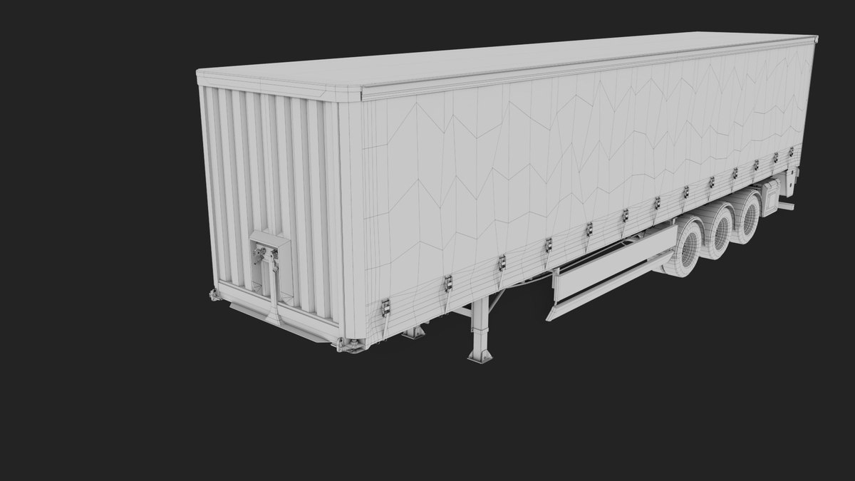 Curtainsider Semi Trailer URP HDRP Textures