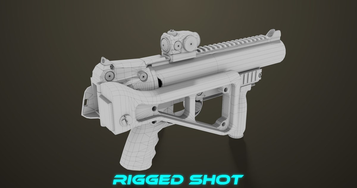 6 Grenade Launcher Black URP HDRP Textures