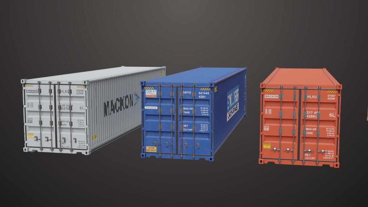 5 Cargo Container Single Mat URP HDRP Textures