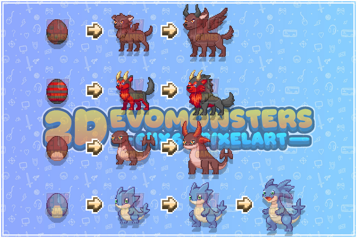 2D Pixel EvoMonsters Mega Pack