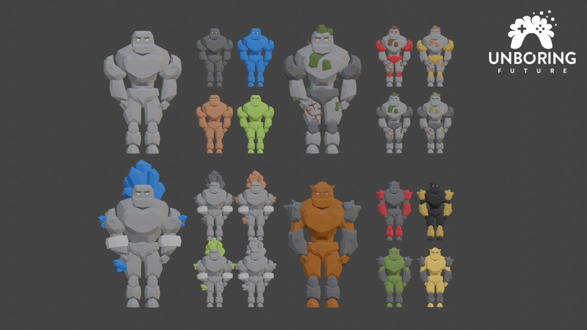 LOW POLY GOLEMS - Animated
