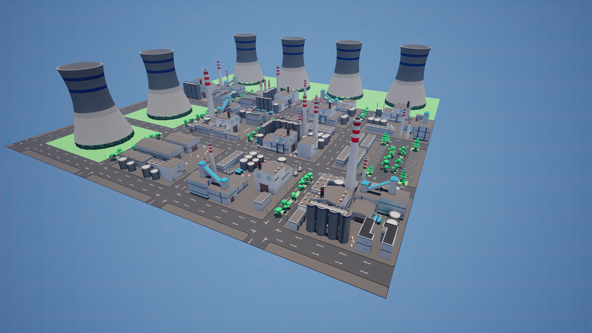 Modular Low Poly Factory [Desktop & Mobile]