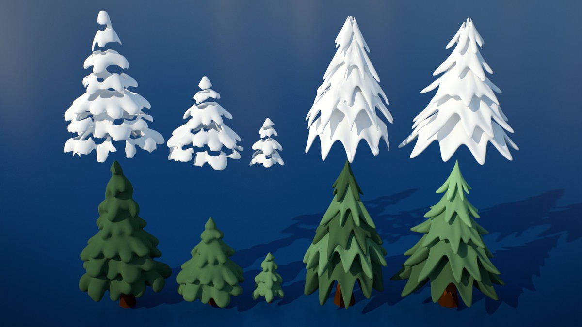 Stylized Lowpoly Winter City Asset Pack