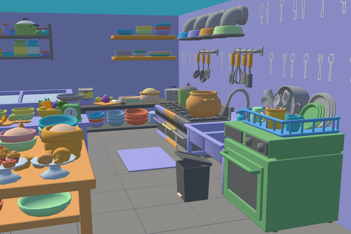 Cute Low Poly Kitchen Pack - Colorful Interior Props