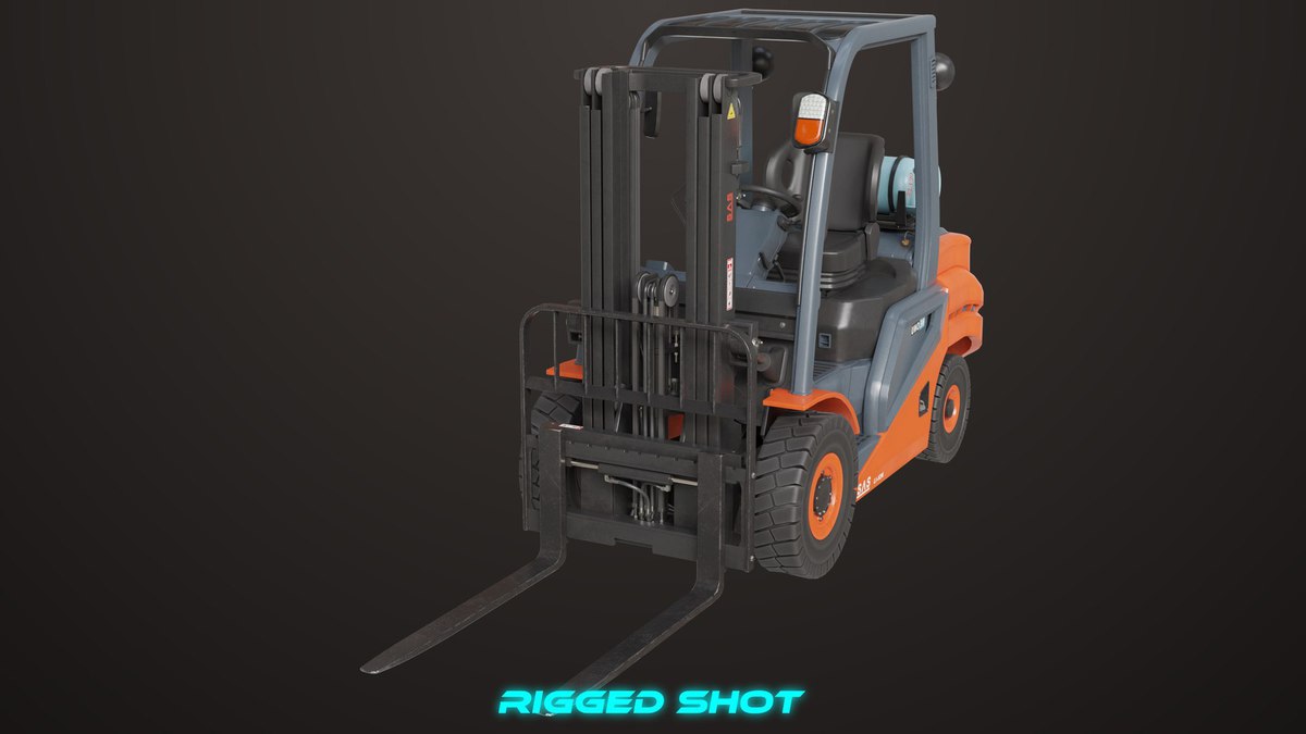 Forklift Truck 02 Orange URP HDRP Textures