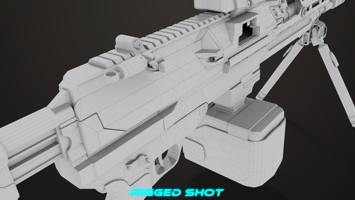 Machine Gun 14 Black URP HDRP Textures