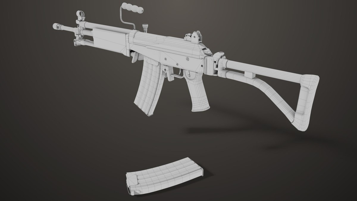 Machine Gun 13 Wood Handle URP HDRP Textures